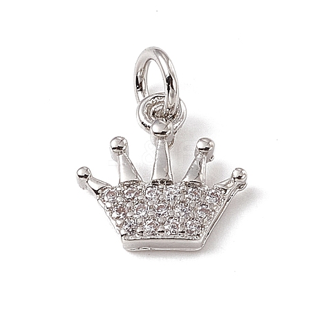 Brass Micro Pave Cubic Zirconia Charms ZIRC-F132-82P-1
