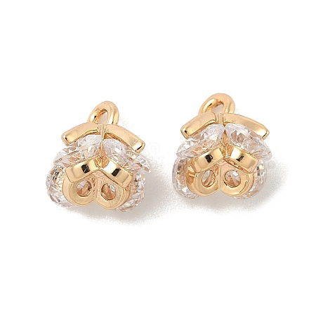 Brass Micro Pave Cubic Zirconia Charms KK-B166-06G-1