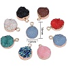 16Pcs 8 Colors Electroplate Druzy Resin Pendants RESI-SZ0001-20-2