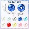 500Pcs 5 Colors Spray Painted ABS Plastic Imitation Pearl Beads OACR-YW0004-49A-3