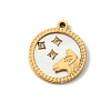 12 Constellations 304 Stainless Steel & Natural Shell & Rhinestone Pendants SA-CBAA9A2-06G-11-1