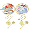 2Pcs 2 Styles Iron Bookmarks with Chain AJEW-GF0011-71-6