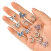 20Pcs 5 Styles Platinum Alloy Crystal Rhinestone Pendants ALRI-YW0001-22-7