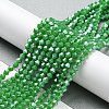 Opaque Solid Color Electroplate Glass Beads Strands EGLA-A039-P4mm-A08-4