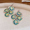 Iron Enamel Flat Round Dangle Earrings for Women WG89132-03-1