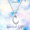 SHEGRACE 925 Sterling Silver Initial Pendant Necklaces JN899A-5