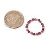 Natural Garnet Beaded Stretch Rings RJEW-JR00867-06-3