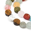 Natural Mixed Stone Flat Round Beads strands G-M454-B01-3
