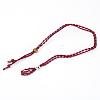 Adjustable Braided Waxed Cord Macrame Pouch Necklace Making MAK-WH0009-02K-1