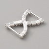 Silver Plated Brass Rhinestone Connector Charms RB-WH0001-03-2
