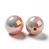 UV Plating Opaque Rainbow Iridescent Acrylic Beads MACR-D063-01B-06-3