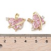 Valentine's Day Heart Charms Rack Plating Brass Micro Pave Pearl Pink Cubic Zirconia Charms KK-G482-14G-3