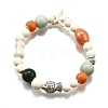 Porcelain Beads & Synthetic Howlite Beads Stretch Bracelets for Women BJEW-D307-02B-2
