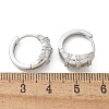 Brass Clear Cubic Zirconia Hoop Earrings EJEW-Q014-21P-3