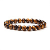 Natural Tiger Eye Round Beads Stretch Bracelets BJEW-N301-8mm-03-2