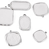 6Pcs 6 Styles 304 Stainless Steel Pendant Cabochon Settings STAS-TA0005-71P-2