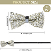 1Pc Polyester with Rhinestone Bow Ties for Bridegroom AJEW-SP0003-32E-2