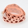 5/8inch(16mm) Bisque and Sienna Dots Printed Grosgrain Ribbon for Gift Package X-SRIB-A010-16mm-01-2