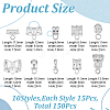 150Pcs 10 Styles Alloy Hangers Links FIND-GO0003-89-2
