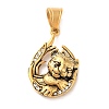 316L Stainless Steel Tibetan Style Rhinestone Pendants LS-STAS-D096-01A-AG-1