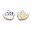 Rack Plating Alloy Enamel Pendants PALLOY-T077-169-4
