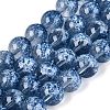 Transparent Half Spray Painted Glass Beads Strands LS-GLAA-Q110-02A-04-1