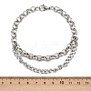 201 Stainless Steel Link Rolo Chain Bracelets for Women BJEW-B143-18P-5