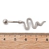 Alloy Rhinestone Snake Curved Barbell Belly Rings AJEW-R007-03P-04-5