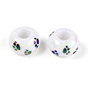 UV Plating Printed Opaque Acrylic European Beads MACR-N018-05A-2