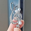 Alloy and Glass Rhinestone Musical Note Brooch PW-WG3A58A-19-1