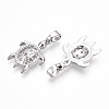 Brass Micro Pave Cubic Zirconia Pendants KK-N257-06P-2