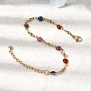 304 Stainless Steel Resin Link Chain Bracelets for Women BJEW-D452-01G-4