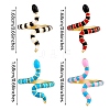 4Pcs 4 Colors Snake Golden Cuff Rings for Women RJEW-SZ0001-04A-7