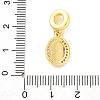 Brass Clear Cubic Zirconia European Dangle Pendants KK-D325-28G-05-3
