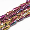 Electroplate Glass Beads Strands X-EGLA-Q099-D01-1