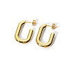 Simple Oval Stainless Steel Stud Earrings IP5325-5