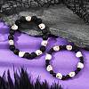 2Pcs Natural Lava Rock & Synthetic Turquoise Beads Stretch Bracelets for Men Women BJEW-JB12131-1
