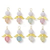 Imitation Pearl Acrylic and Transparent Acrylic Beads Pendant PALLOY-JF02620-02-1