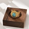 Natural Turquoise Finger Rings RJEW-Q006-01B-G-2