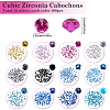 1200Pcs 12 Colors Cubic Zirconia Cabochons ZIRC-SC0001-29-2