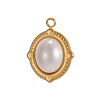 304 Stainless Steel & Shell Pearl Pendants STAS-OY013-49G-1