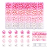 100Pcs 4 Colors Spray Painted ABS Plastic Imitation Pearl Beads OACR-FS0002-09A-1