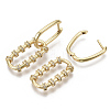 Brass Micro Pave Cubic Zirconia Huggie Hoop Earring EJEW-N011-09G-3