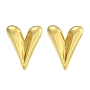 Rack Plating Heart Brass Stud Earrings for Women EJEW-G410-51G-2