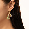 Heart with Butterfly Alloy Rhinestone Dangle Earrings FS-WGF592F-06-1
