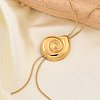 Brass Shell Shape Pendant Snake Chain Necklace for Women NJEW-F333-01G-1