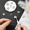 10Pcs 5 Styles Brass Micro Pave Clear Cubic Zirconia Pendants KK-CJ0004-26P-5