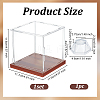 1 Set Square Acrylic Dust-Proof Display Boxes with Wooden Base AJEW-OC0013-56C-2