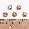 CZ Brass Micro Pave Cubic Zirconia Flower Bead Caps ZIRC-L003-8mm-01-4