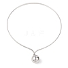 201 Stainless Steel Ball Charm Rigid Choker Necklaces for Women NJEW-Z098-05P-1